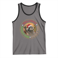 Funny Christmas Pedro The Racoon Tank Top Feral And Festive Xmas Santa Trash Panda - Wonder Print Shop
