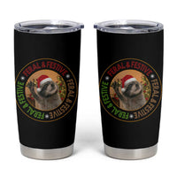 Funny Christmas Pedro The Racoon Tumbler Cup Feral And Festive Xmas Santa Trash Panda - Wonder Print Shop