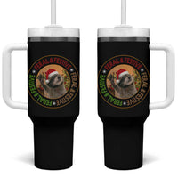 Funny Christmas Pedro The Racoon Tumbler With Handle Feral And Festive Xmas Santa Trash Panda - Wonder Print Shop