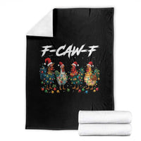 Funny F Caw F Chicken Christmas Throw Blanket Xmas Rooster Meme Poultry Farm - Wonder Print Shop