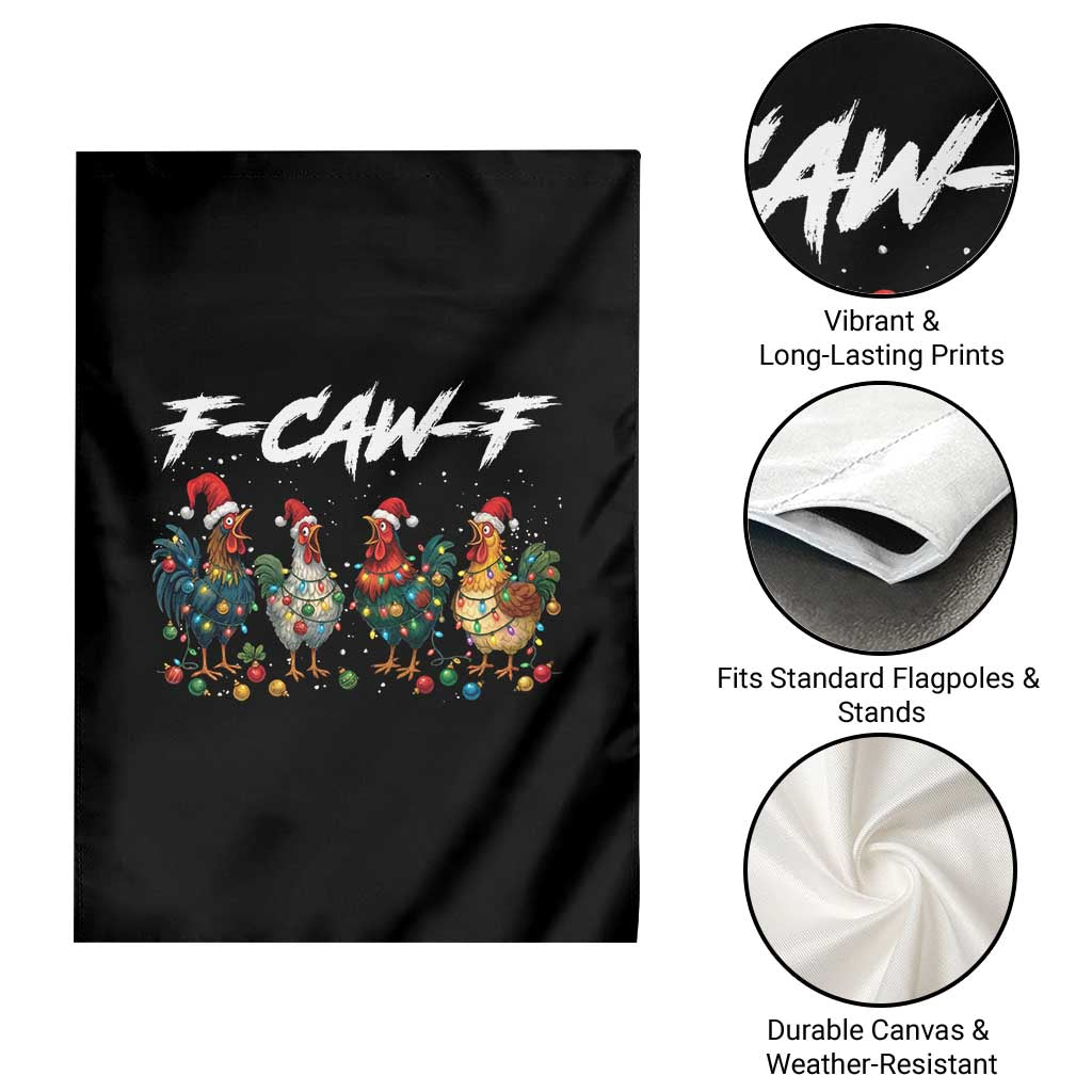 Funny F Caw F Chicken Christmas Garden Flag Xmas Rooster Meme Poultry Farm - Wonder Print Shop