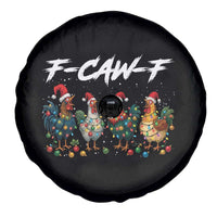 Funny F Caw F Chicken Christmas Spare Tire Cover Xmas Rooster Meme Poultry Farm - Wonder Print Shop