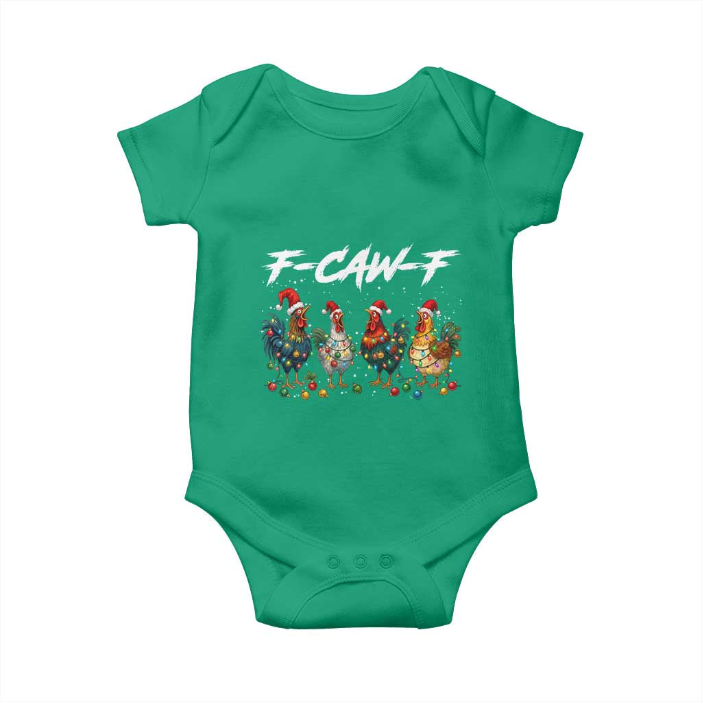 Funny F Caw F Chicken Christmas Baby Onesie Xmas Rooster Meme Poultry Farm - Wonder Print Shop
