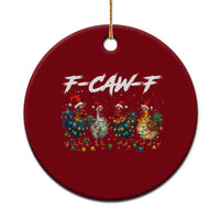 Funny F Caw F Chicken Christmas Ceramic Ornament Xmas Rooster Meme Poultry Farm - Wonder Print Shop