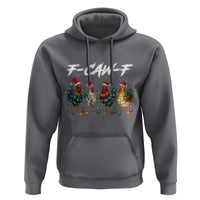 Funny F Caw F Chicken Christmas Hoodie Xmas Rooster Meme Poultry Farm - Wonder Print Shop
