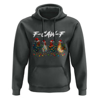 Funny F Caw F Chicken Christmas Hoodie Xmas Rooster Meme Poultry Farm - Wonder Print Shop