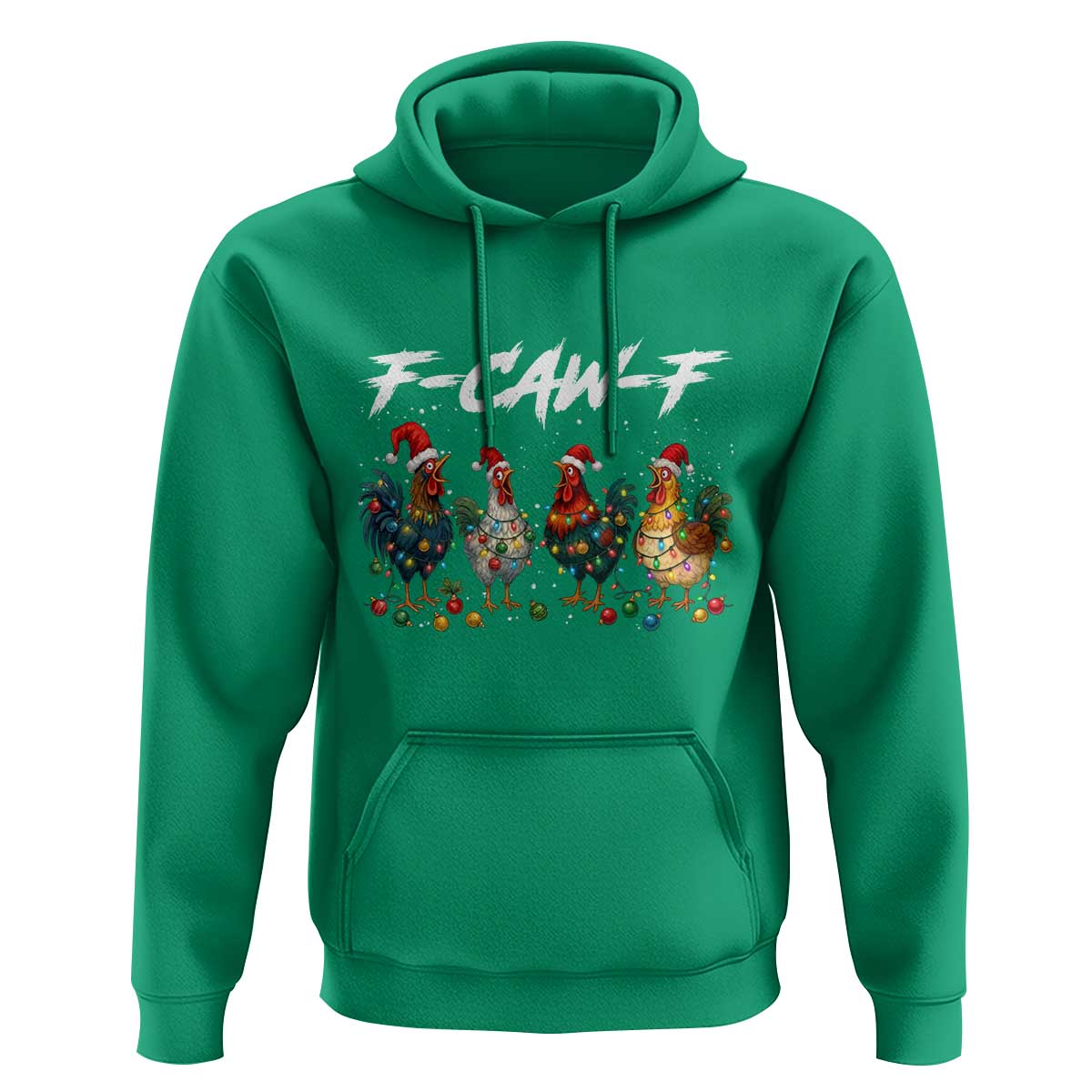 Funny F Caw F Chicken Christmas Hoodie Xmas Rooster Meme Poultry Farm - Wonder Print Shop