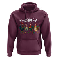 Funny F Caw F Chicken Christmas Hoodie Xmas Rooster Meme Poultry Farm - Wonder Print Shop