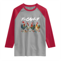 Funny F Caw F Chicken Christmas Raglan Shirt Xmas Rooster Meme Poultry Farm - Wonder Print Shop