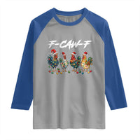 Funny F Caw F Chicken Christmas Raglan Shirt Xmas Rooster Meme Poultry Farm - Wonder Print Shop