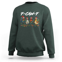 Funny F Caw F Chicken Christmas Sweatshirt Xmas Rooster Meme Poultry Farm - Wonder Print Shop