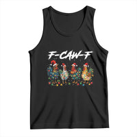 Funny F Caw F Chicken Christmas Tank Top Xmas Rooster Meme Poultry Farm - Wonder Print Shop
