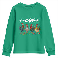 Funny F Caw F Chicken Christmas Youth Sweatshirt Xmas Rooster Meme Poultry Farm - Wonder Print Shop