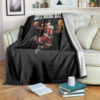 Funny Black Santa Christmas Basketball Throw Blanket Out Here Ballin Xmas Santa Sport - Wonder Print Shop