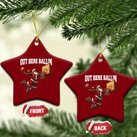 Funny Black Santa Christmas Basketball Ceramic Ornament Out Here Ballin Xmas Santa Sport - Wonder Print Shop