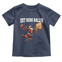 Funny Black Santa Christmas Basketball Toddler T Shirt Out Here Ballin Xmas Santa Sport - Wonder Print Shop
