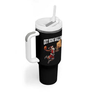 Funny Black Santa Christmas Basketball Tumbler With Handle Out Here Ballin Xmas Santa Sport - Wonder Print Shop