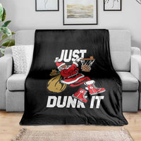 Funny Black Santa Christmas Basketball Throw Blanket Just Dunk It Xmas Sport - Wonder Print Shop