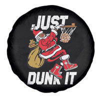 Funny Black Santa Christmas Basketball Spare Tire Cover Just Dunk It Xmas Sport - Wonder Print Shop