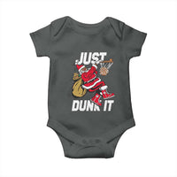 Funny Black Santa Christmas Basketball Baby Onesie Just Dunk It Xmas Sport - Wonder Print Shop