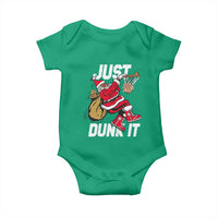 Funny Black Santa Christmas Basketball Baby Onesie Just Dunk It Xmas Sport - Wonder Print Shop