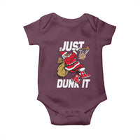 Funny Black Santa Christmas Basketball Baby Onesie Just Dunk It Xmas Sport - Wonder Print Shop