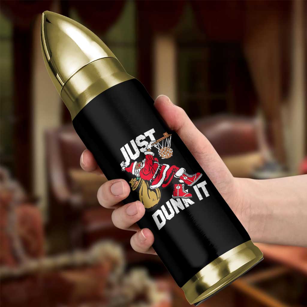 Funny Black Santa Christmas Basketball Bullet Tumbler Just Dunk It Xmas Sport - Wonder Print Shop