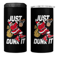Funny Black Santa Christmas Basketball 4 in 1 Can Cooler Tumbler Just Dunk It Xmas Sport - Wonder Print Shop