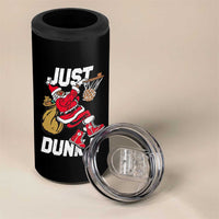 Funny Black Santa Christmas Basketball 4 in 1 Can Cooler Tumbler Just Dunk It Xmas Sport - Wonder Print Shop