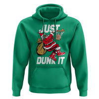 Funny Black Santa Christmas Basketball Hoodie Just Dunk It Xmas Sport - Wonder Print Shop