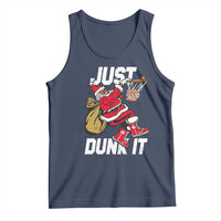 Funny Black Santa Christmas Basketball Tank Top Just Dunk It Xmas Sport - Wonder Print Shop