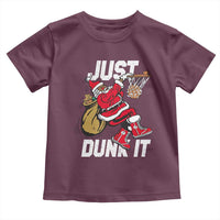 Funny Black Santa Christmas Basketball Toddler T Shirt Just Dunk It Xmas Sport - Wonder Print Shop