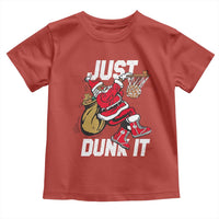 Funny Black Santa Christmas Basketball Toddler T Shirt Just Dunk It Xmas Sport - Wonder Print Shop