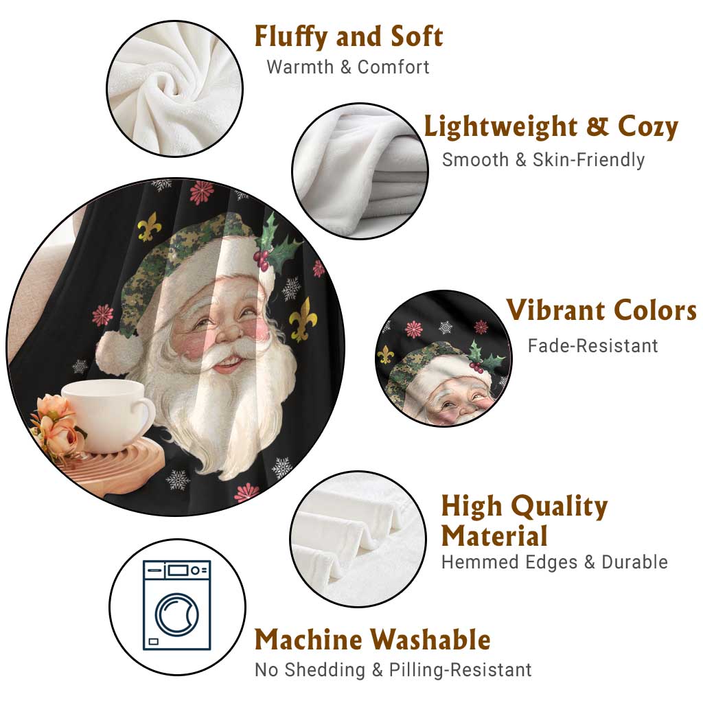 Funny Christmas Cajun Louisiana Santa Papa Noel Throw Blanket - Wonder Print Shop