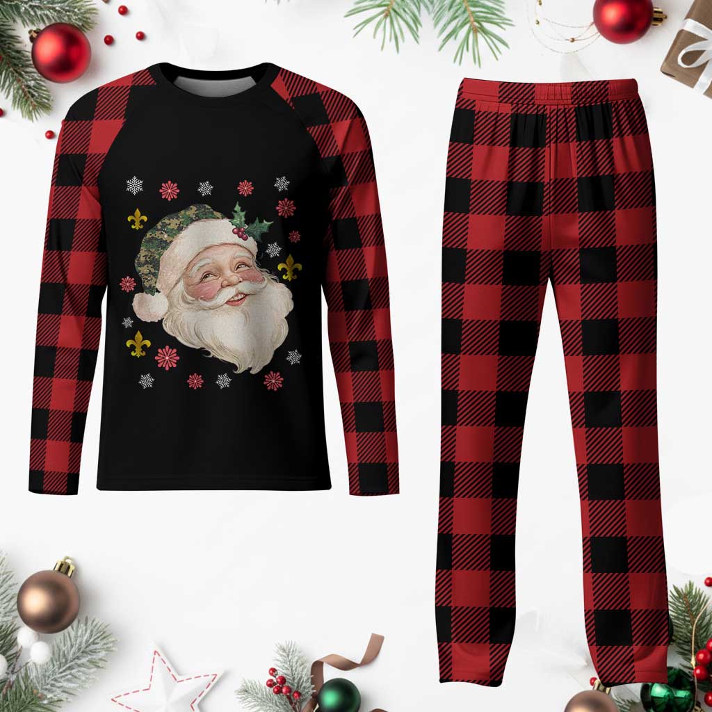 Funny Christmas Cajun Louisiana Santa Papa Noel Plaid Pajama Set - Wonder Print Shop