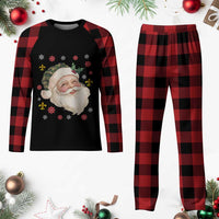 Funny Christmas Cajun Louisiana Santa Papa Noel Plaid Pajama Set - Wonder Print Shop