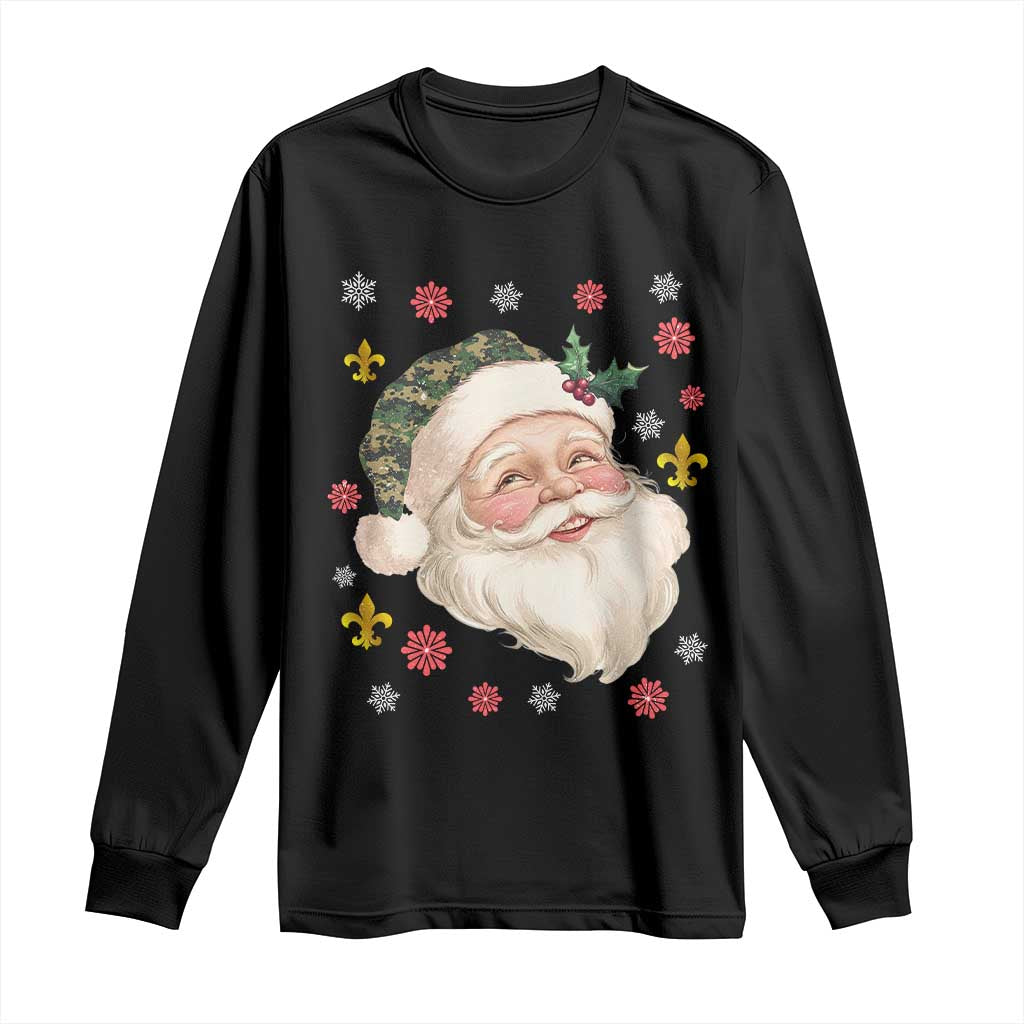 Funny Christmas Cajun Louisiana Santa Papa Noel Long Sleeve Shirt