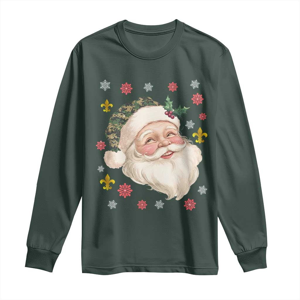 Funny Christmas Cajun Louisiana Santa Papa Noel Long Sleeve Shirt