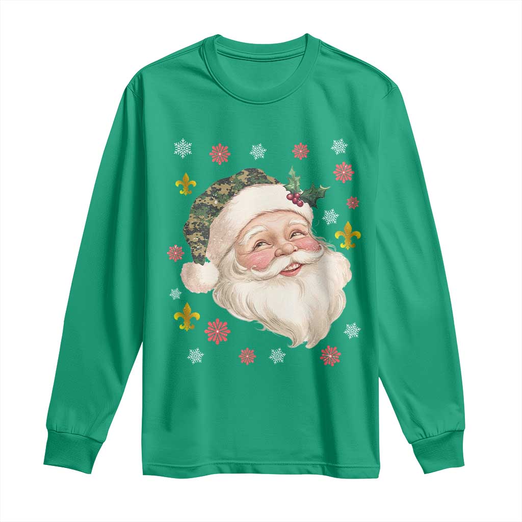 Funny Christmas Cajun Louisiana Santa Papa Noel Long Sleeve Shirt