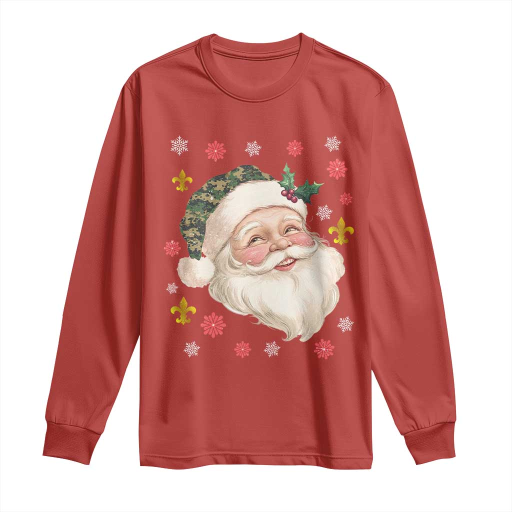 Funny Christmas Cajun Louisiana Santa Papa Noel Long Sleeve Shirt