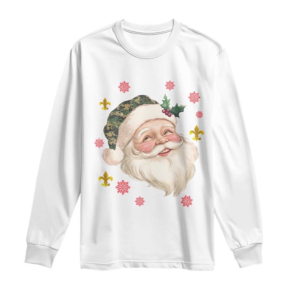 Funny Christmas Cajun Louisiana Santa Papa Noel Long Sleeve Shirt