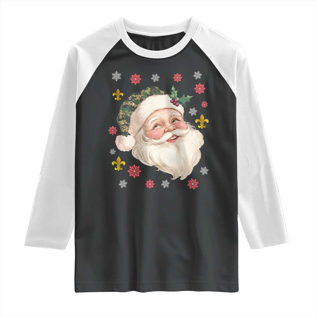 Funny Christmas Cajun Louisiana Santa Papa Noel Raglan Shirt - Wonder Print Shop