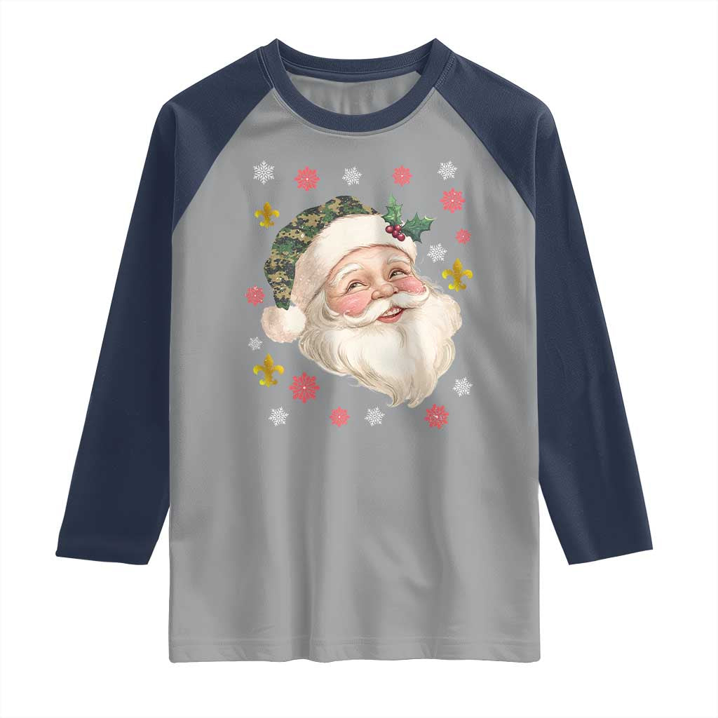 Funny Christmas Cajun Louisiana Santa Papa Noel Raglan Shirt - Wonder Print Shop