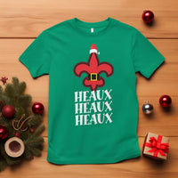 Funny Cajun Louisiana Christmas T Shirt Heaux Heaux Heaux New Orleans Santa Hat - Wonder Print Shop