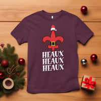 Funny Cajun Louisiana Christmas T Shirt Heaux Heaux Heaux New Orleans Santa Hat - Wonder Print Shop