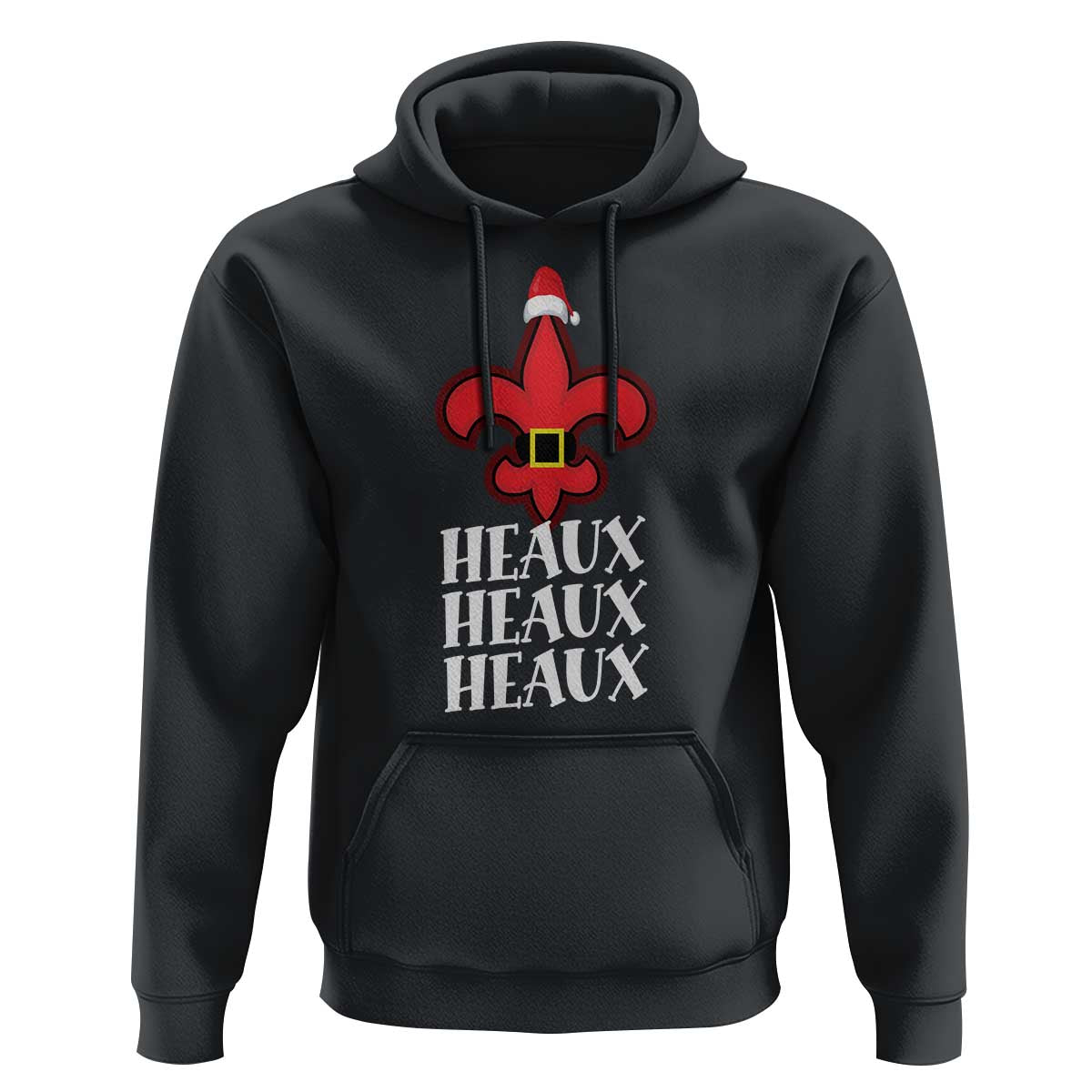 Funny Cajun Louisiana Christmas Hoodie Heaux Heaux Heaux New Orleans Santa Hat