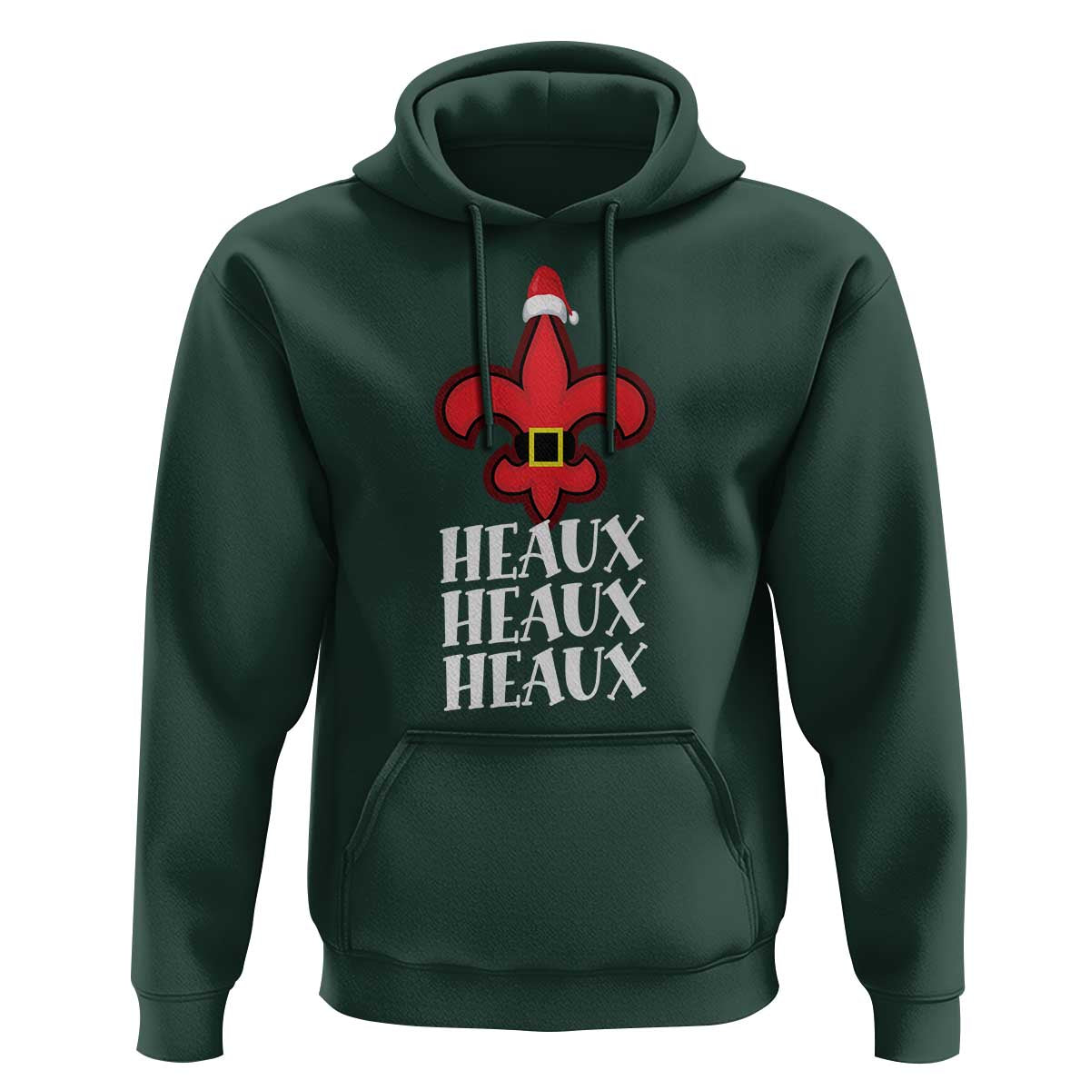 Funny Cajun Louisiana Christmas Hoodie Heaux Heaux Heaux New Orleans Santa Hat