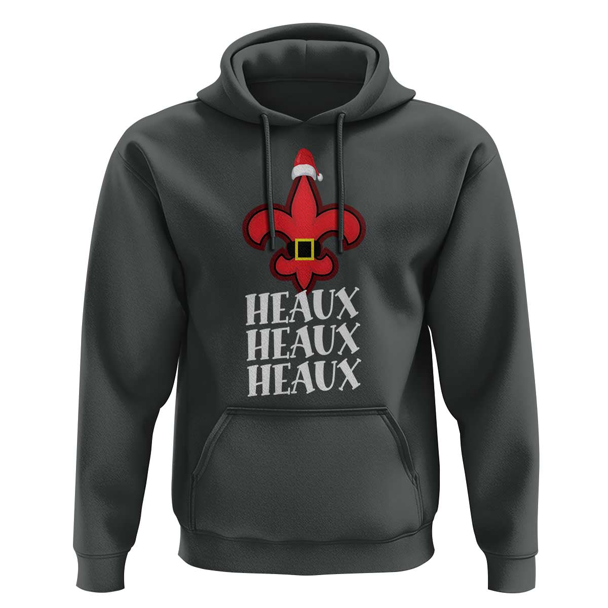 Funny Cajun Louisiana Christmas Hoodie Heaux Heaux Heaux New Orleans Santa Hat