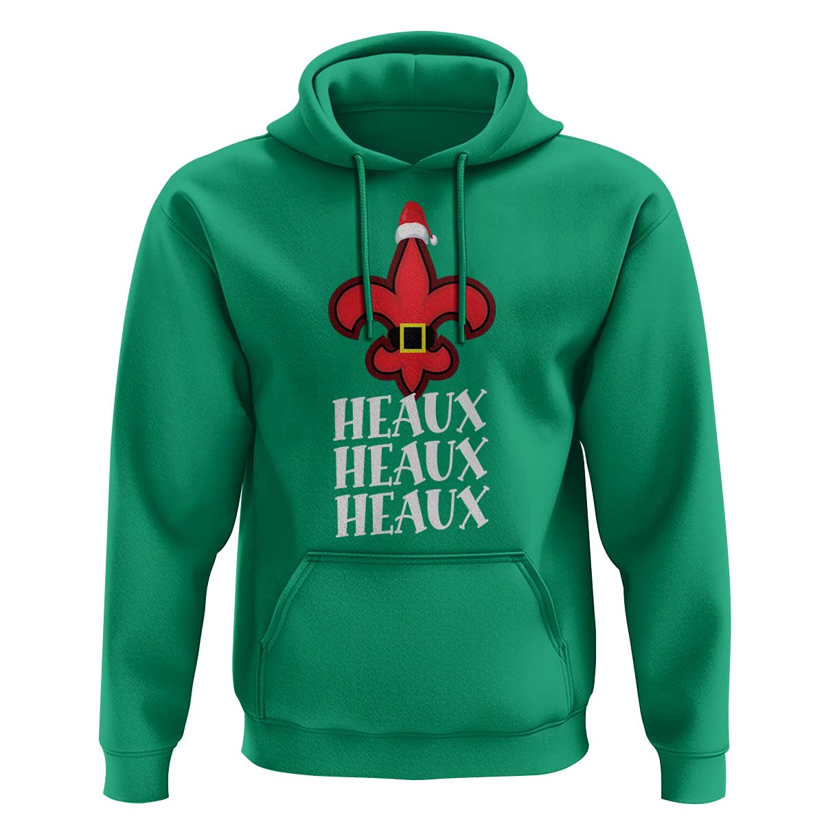 Funny Cajun Louisiana Christmas Hoodie Heaux Heaux Heaux New Orleans Santa Hat