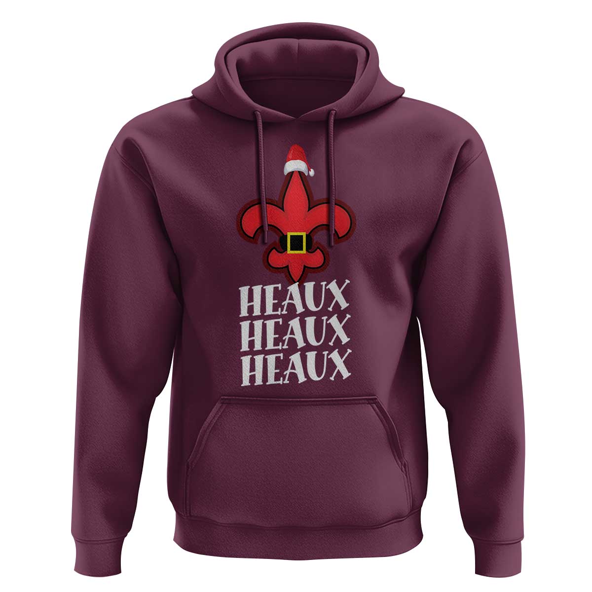 Funny Cajun Louisiana Christmas Hoodie Heaux Heaux Heaux New Orleans Santa Hat